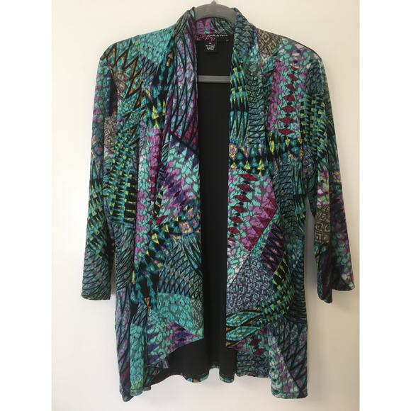 Peck & Peck Jackets & Blazers - Peck & Peck XL 3/4 Sleeve Blues, Greens Black Pink Orange Shacket